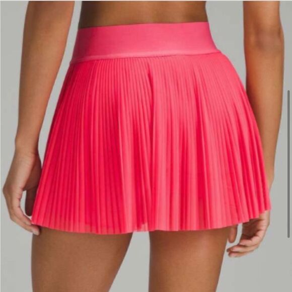 Lululemon Mesh Pleats Mid Rise Mini Tennis Skort Lip Gloss Pink - Picture 4 of 16